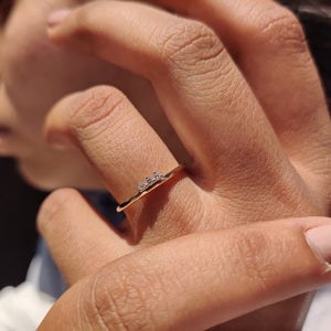 3 Stone Wedding Band Featuring Round Diamond