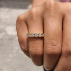 Half Eternity Band In Square Bezel Box Setting