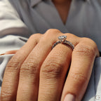 Oval Pave Engagement Ring In Hidden Halo Style