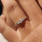 Three Stone Diamond Ring with Twisted Band