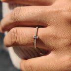 Baguette Diamond Ring In Pave Style