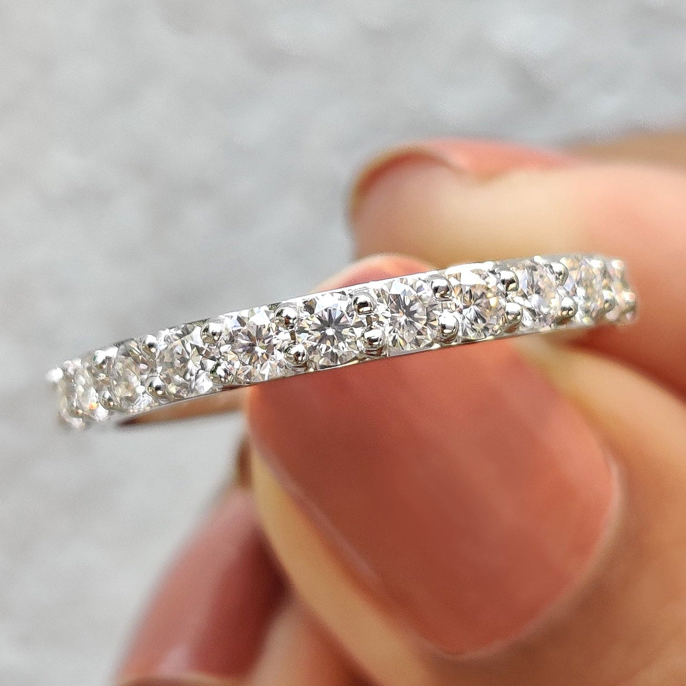 Round Cut Moissanite Eternity Band