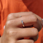 White Gold Open Ring In Round Cut Moissanite