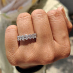 Oval Diamond Wedding Band with 7 Stone