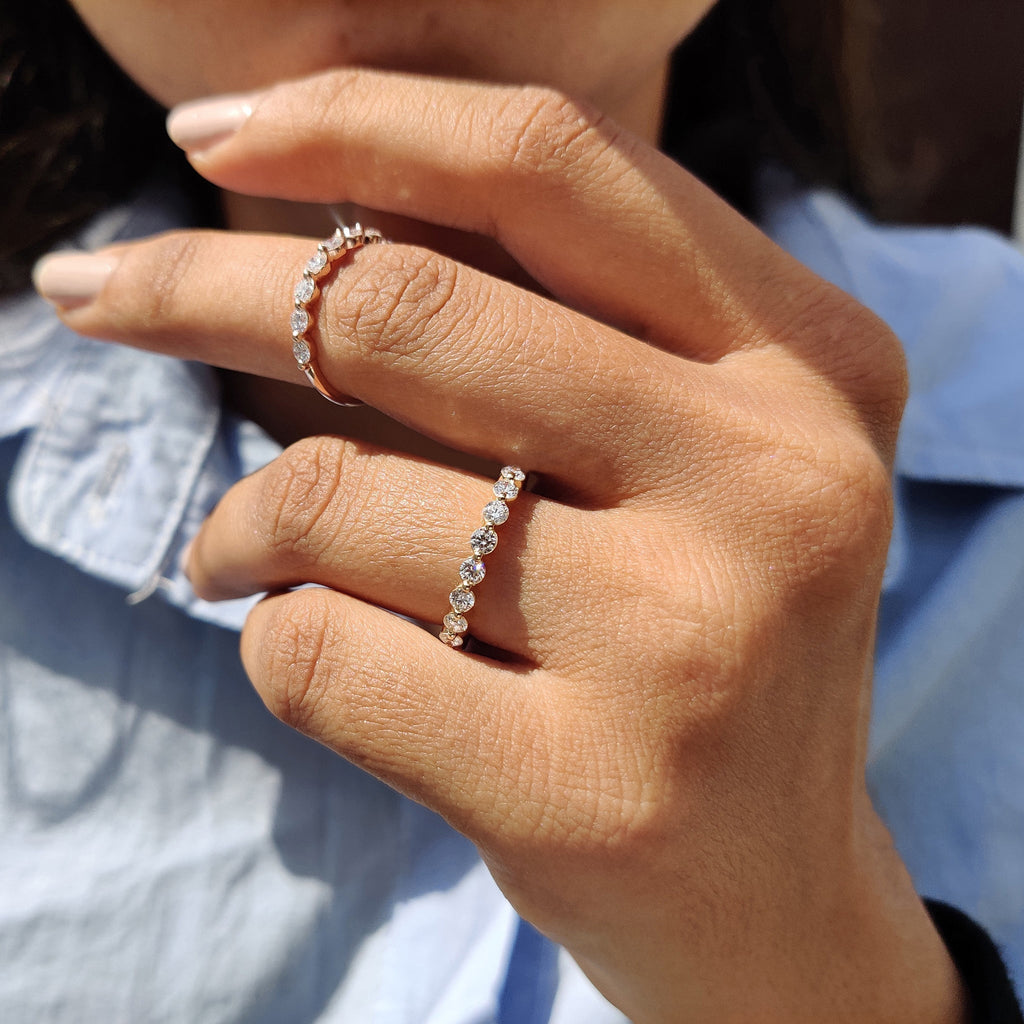 Shared Prong Rose Gold Eternity Band