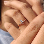 2 Stone Engagement Ring With Pear and Round Diamond