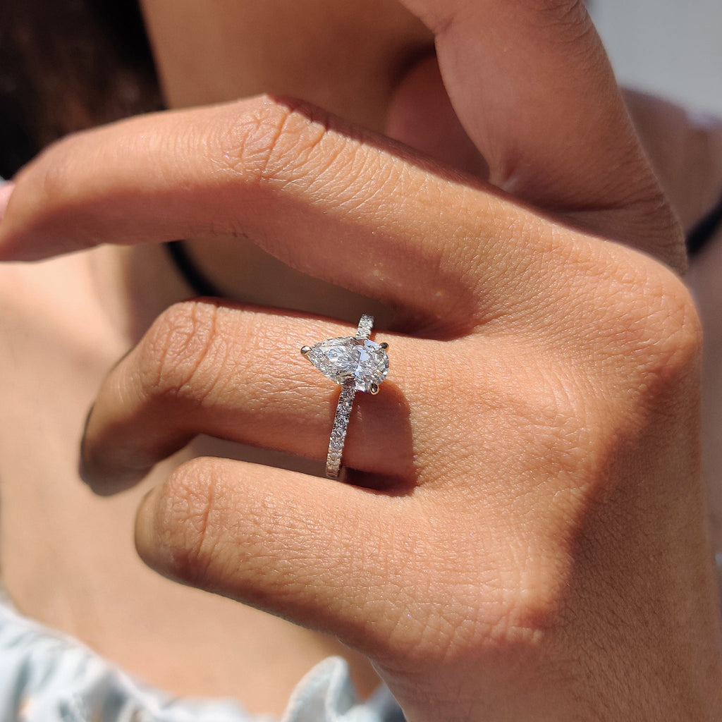 Pave Set Diamond Ring In Rose Gold
