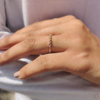 Round Diamond Half Eternity Wedding Band