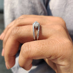 East West Marquise Engagement Ring In Split Shank Style