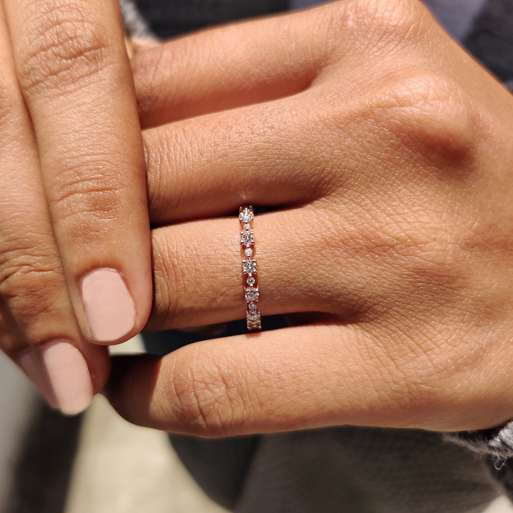 Lab Grown Diamond Rose Gold Eternity Band