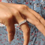 Half Eternity Wedding Band - Double Row  Style