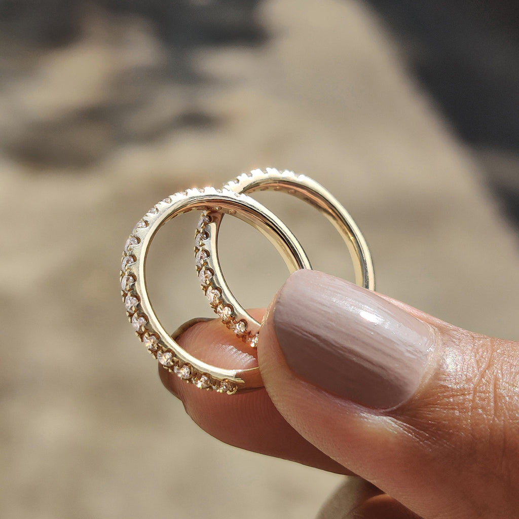 Moissanite Half Eternity Band In Round Cut For Women
