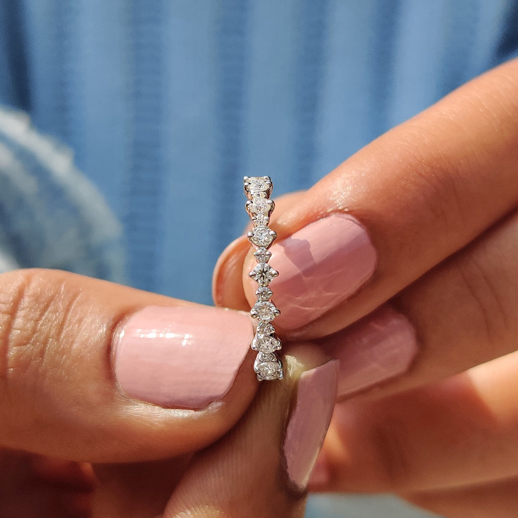 Round Moissanite Eternity Wedding Band