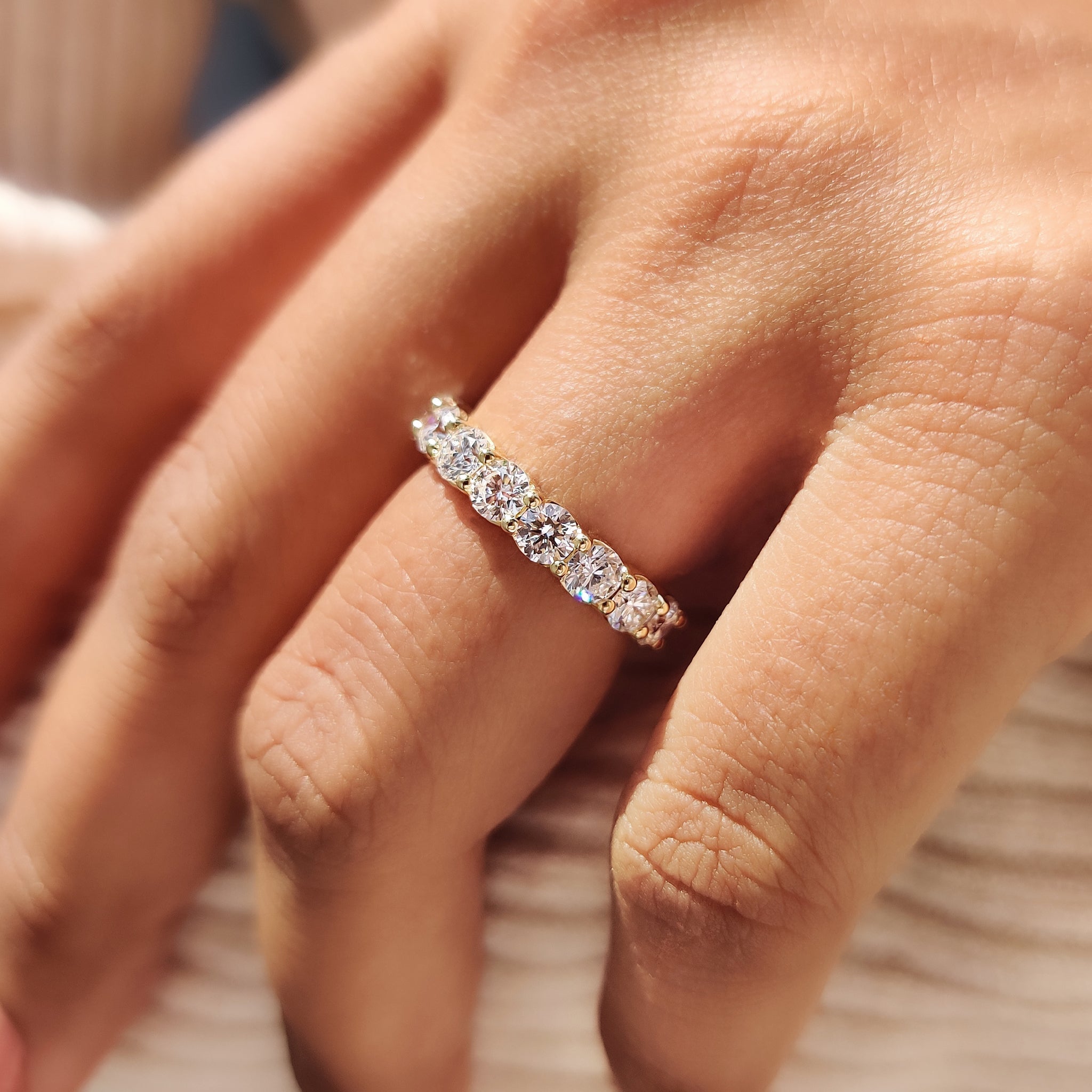 Diamond Half Eternity Band In Round Cut