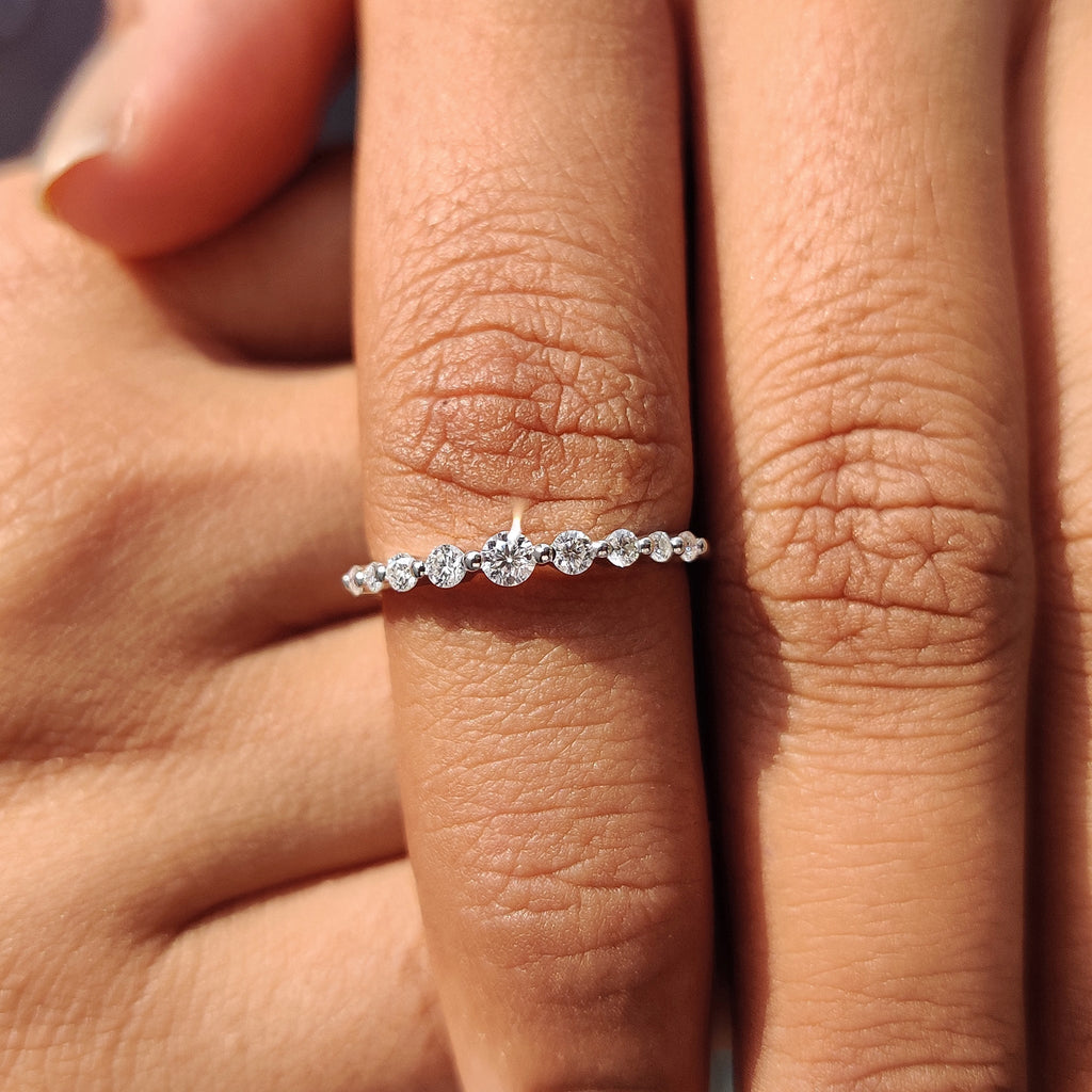 Shared Prong Eternity Band In White Gold