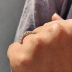 Round Cut Wedding Band In Half Eternity Style