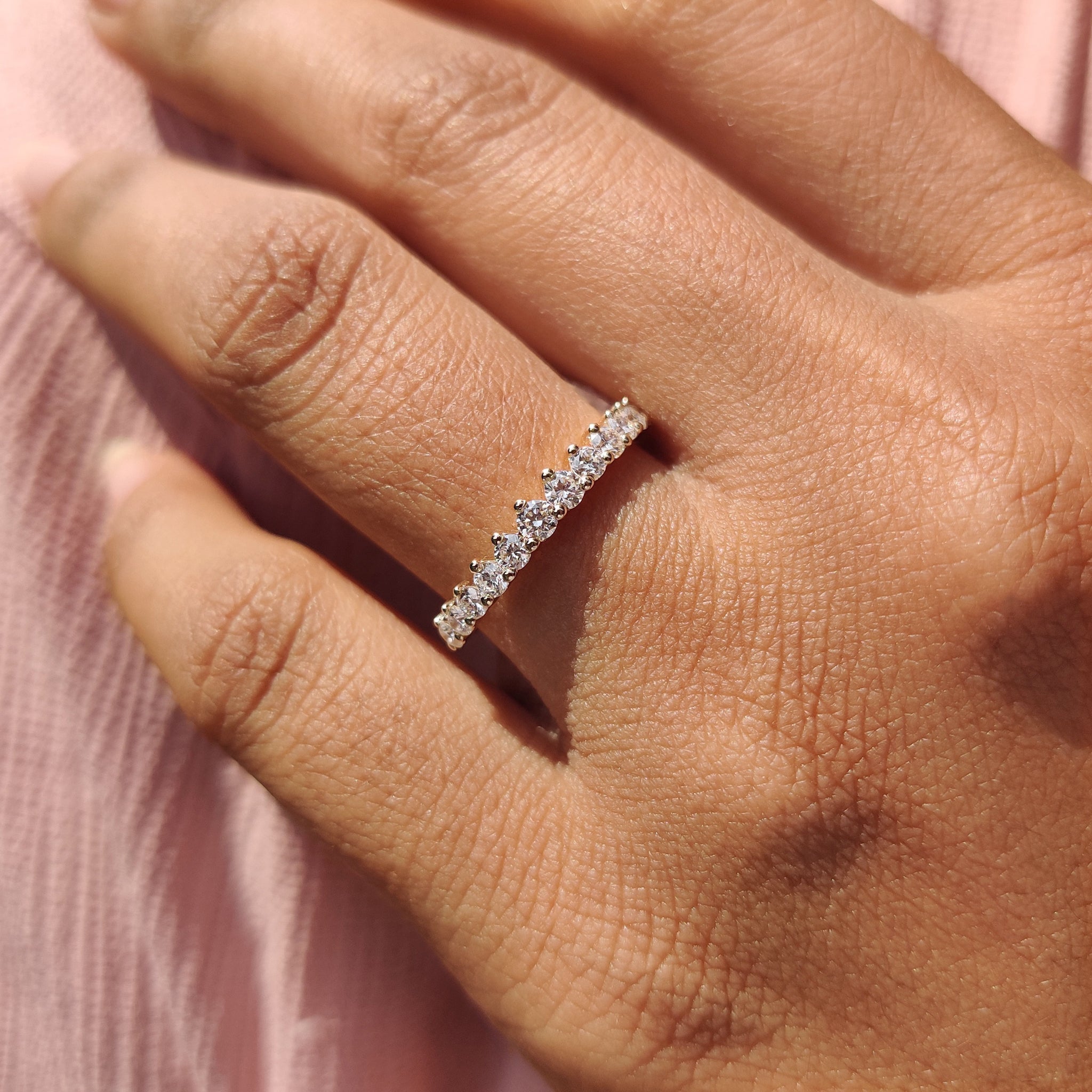 Yellow Gold Round Cut Eternity Band