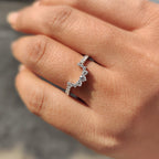 Round Cut Tiara Wedding Band With crown Style