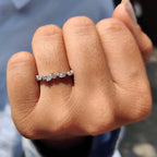 Multi Shape Moissanite Band In Half Eternity Style
