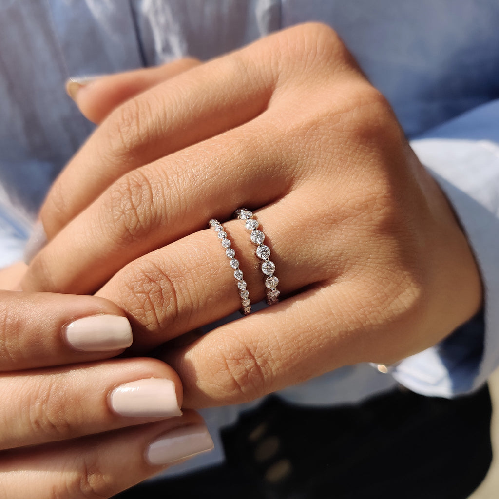 Half Eternity Round cut wedding band