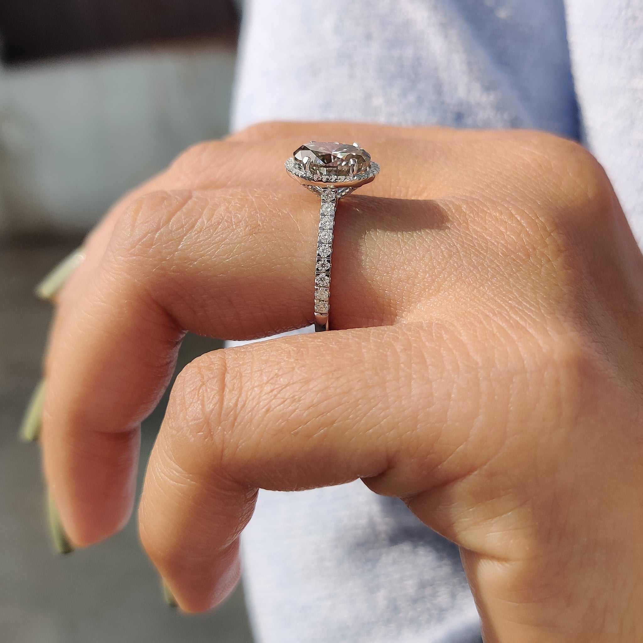 Oval Diamond Ring with Halo Style