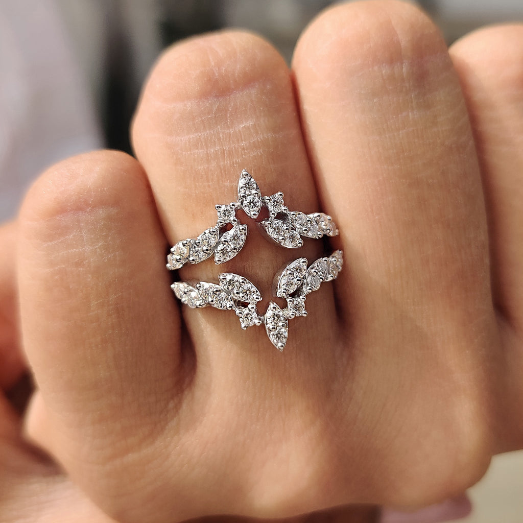 Round Cut Wrap Guard Ring Enhancer Wedding Band