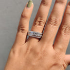 Three Row Pave Band With Clean Channel Set Style