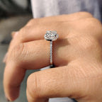 Cushion Cut Engagement Ring With Cathedral Setting