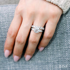 2.0 CT Round Brilliant Cut Moissanite Three Stones Engagement Ring