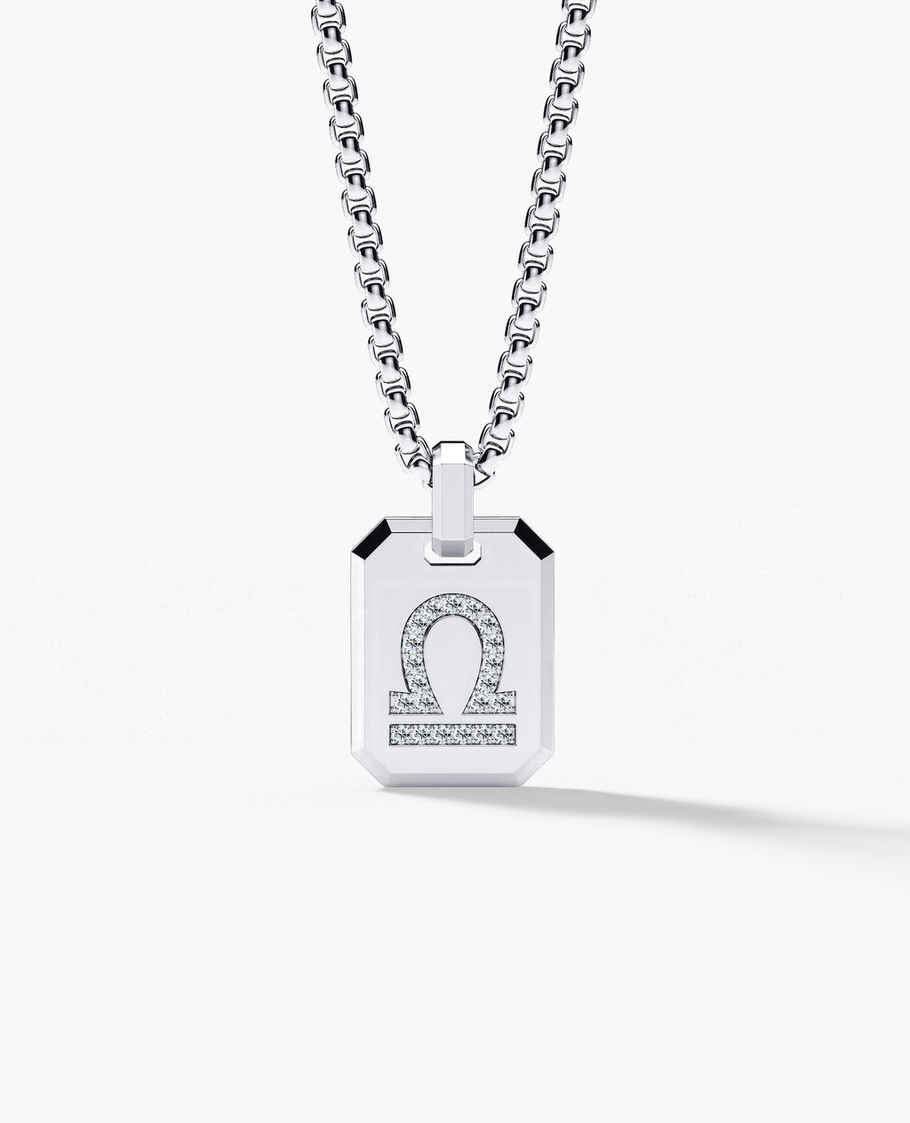 LIBRA MINI ZODIAC Dog Tag Gold Pendant with 0.25ct Diamonds