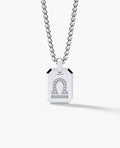 LIBRA MINI ZODIAC Dog Tag Gold Pendant with 0.25ct Diamonds