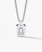 LIBRA MINI ZODIAC Dog Tag Gold Pendant with 0.25ct Diamonds
