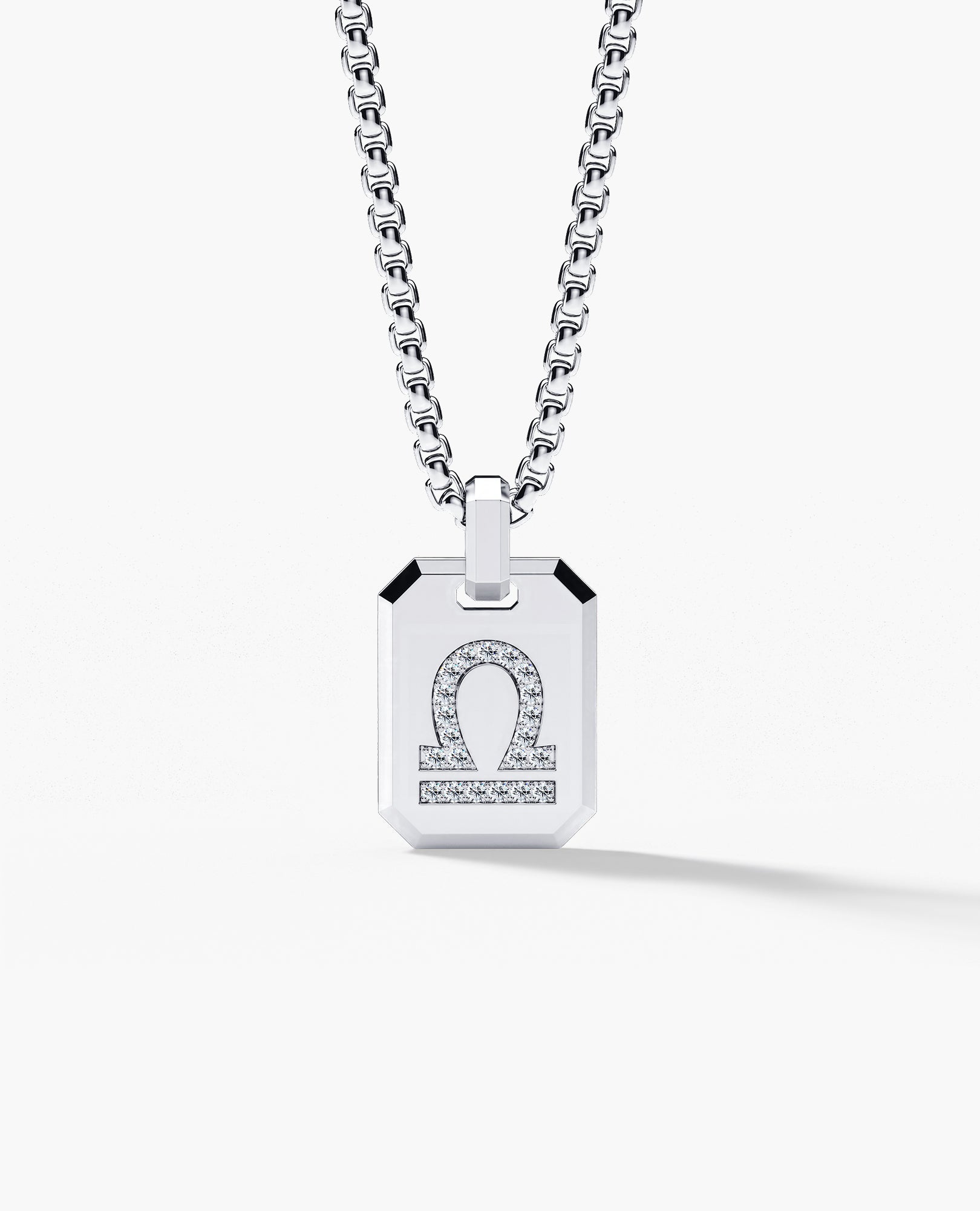 LIBRA MINI ZODIAC Dog Tag Gold Pendant with 0.25ct Diamonds
