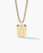LIBRA MINI ZODIAC Dog Tag Gold Pendant