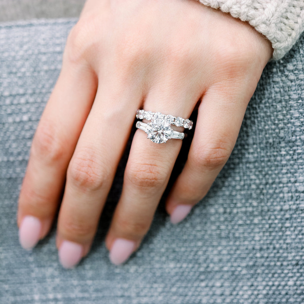2.0 TCW Round Brilliant Cut Full Eternity Diamond Wedding Band