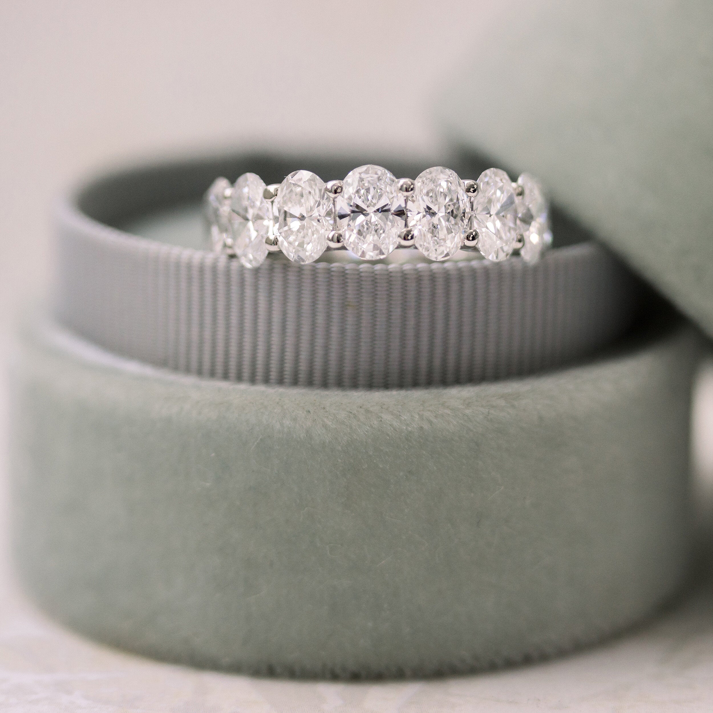 3.0 CT Oval Cut Moissanite Full Eternity Wedding Band Secondary image