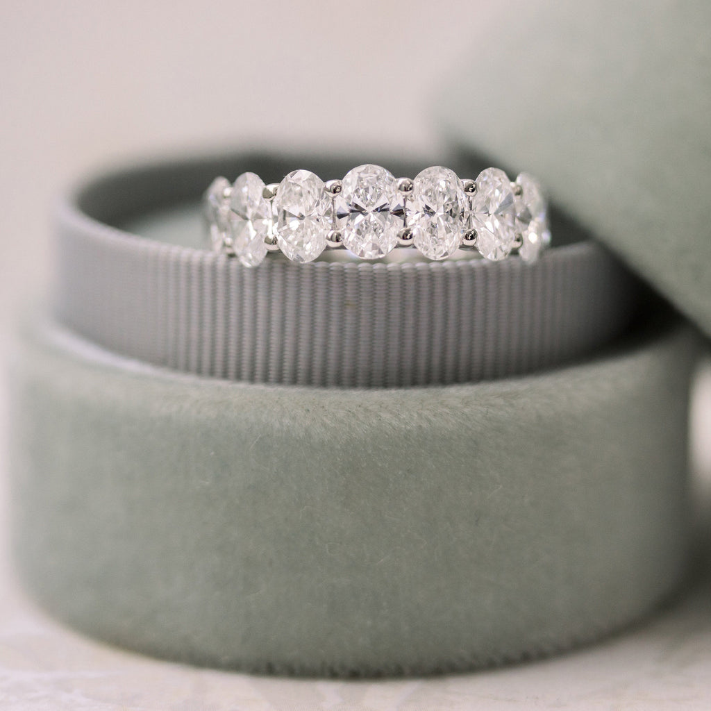 3.0 CT Oval Cut Moissanite Full Eternity Wedding Band