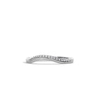 0.07 TCW Round Moissanite Curved Wedding Band