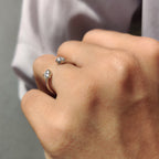 Round Cut 2 Stone Open Gap Wedding Band