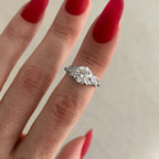 2.0 CT Round Cut Moissanite Cluster Style Engagement Ring
