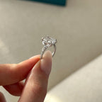 3.0 CT Elongated Cushion Cut Moissanite Pave Style Engagement Ring