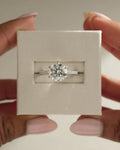 2.50-4.50 CT Round Cut Lab Grown Diamond  Hidden Halo & Pave Engagement Ring