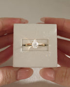 1.41-3.41 CT Pear Cut Lab Grown Diamond Solitaire Engagement Ring