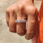 Round And Baguette Wedding Band In Half Eternity