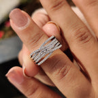 Multi Row Pave Round Cut Band