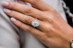 3.85 CT Oval Halo Moissanite Setting Engagement Ring