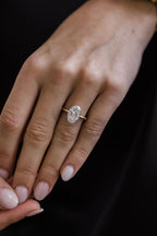 4.0 CT Oval Cut Moissanite Bezel Engagement Ring