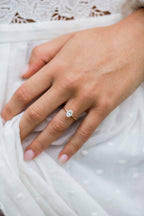 1.33 CT Oval Cut Hidden Halo Moissanite Engagement Ring