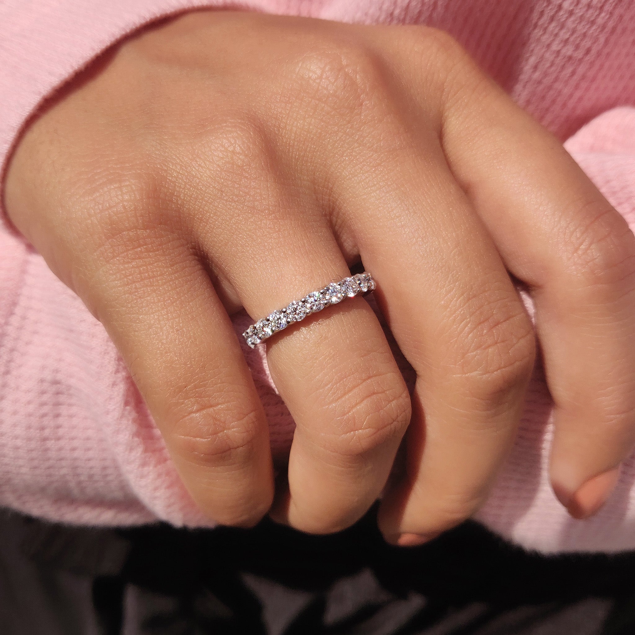 Round Diamond Eternity Band - White Gold