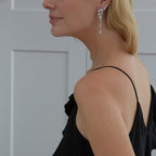 3.17 TCW Round Moissanite Diamond Ear Crawler Drop Earrings